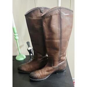 Frye Rustic Genuine Leather Melissa Button Riding Pull On Ladies Boots Size 10B